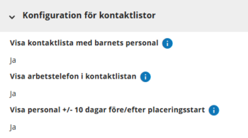 Konfiguration av kontaktlistor